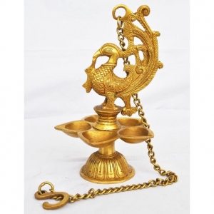 Traditional Brass Wall Hanging Deepak |  Handcrafted Diya for Diwali & Pooja | Brass Wall Hanging Diya ( Yellow, 30 inch)