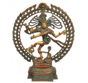 Lord Shiva Nataraj Showpiece | Elegant Brass Murti for Home Decoration | Brass Nataraj Sculpture ( Multi-color, 20 inch)