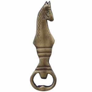 Luxury Brass Bottle Opener | Trendy Gift & Home Decor Piece | Decorative Brass Horse Bottle Opener ( Yellow, 4 inch)