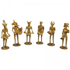 Brass Musician Figurines | Unique Home Decor for Music and Art Lovers | Brass Musician Set ( Yellow, 5.5 inch)