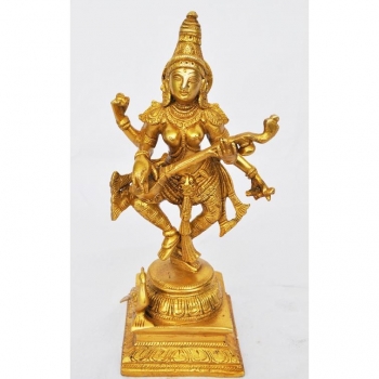 Decorative & unique brass metal hand made Goddess maa Saraswati statue