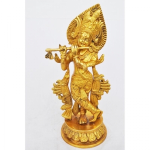 Krishna Statue Made in Brass Metal By Aakrati