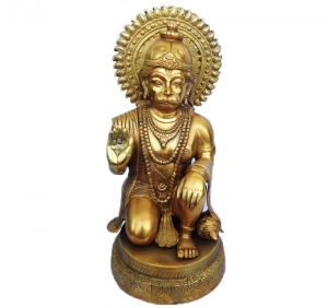 Handmade Craft Brass Statue of Hanuman For Temple and Home Decor