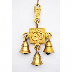 Brass metal stylish hand made hanging bells with little three bells