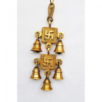 Exalted brass metal handicraft designer pretty bell with 5 little bells