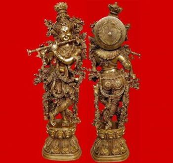 Brass Krishna Statue Religious decorative figure 30 inch height