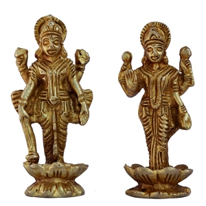 Vishnu and Lakshmi Pair of Brass By Aakrati