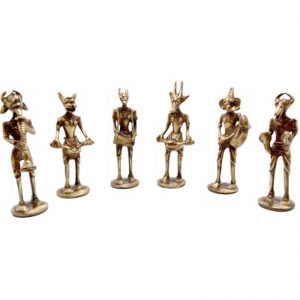 Brass metal decorative musician set