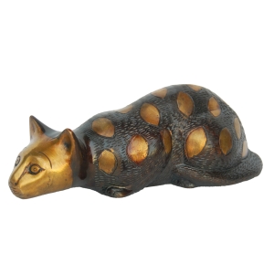 Lying Cat Home Decor Brass Sculpture 