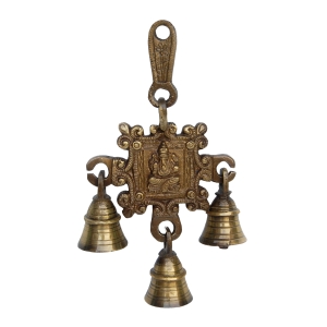 Ganesha Carving Brass Hanging Bell