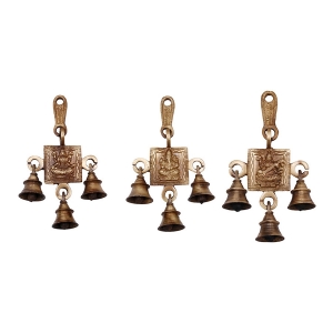 Set of Laxmi Ganesha Saraswati Single Hanging Bells