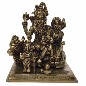 Shiva Parivar Brass Religious Figure for Temple