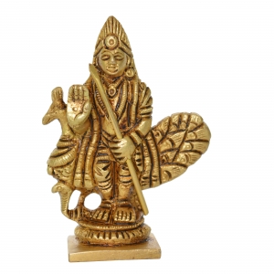 Blessing Statue of Lord Murgan in Brass Metal