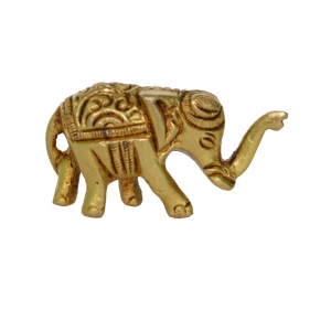 Baby Elephant Up trunk in Brass Metal Home Decor Figure