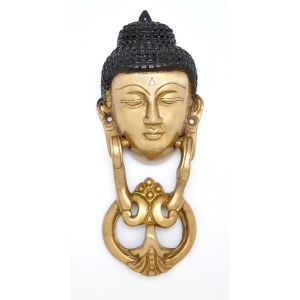 Lord Buddha figure Brass Metal Antique Finish Door Knocker By Aakrati