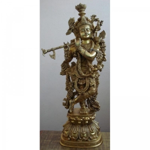 Lord Krishna Statue of Brass