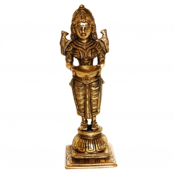 Beautiful Deep Lakshmi Statue made of Brass Decorative Moorthi with Elegant Finish