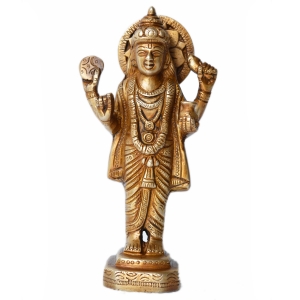 Small Religious Dhanvantri Statue Made of Brass Hand Carved For Pooja And Home Decoration