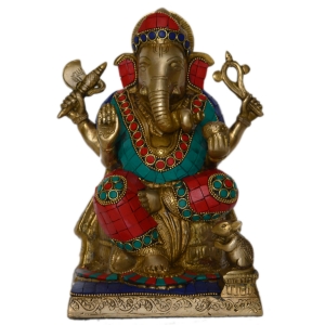 Idol Figure Lord Ganesha Statue made in Brass by Aakrati