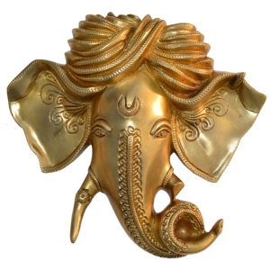 Brass made Ganesha figure wall decor
