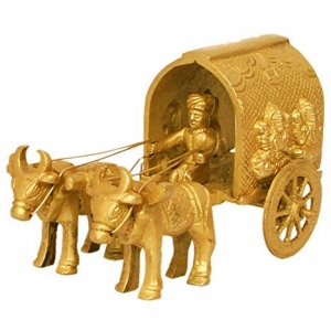 Traditional Bull cart with Hindu god statue Laxmi Ganesh figure- Best Gift and home decor Sculpture
