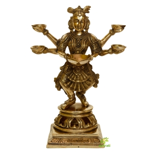 DeepLaxmi statue with diya holder space - Welcome lady for positive energy- Deep Lakshmi sculpture - Deeplakshmi idol