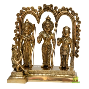 Brass hindu deity god lord Rama darbar statue religious craft decor 12