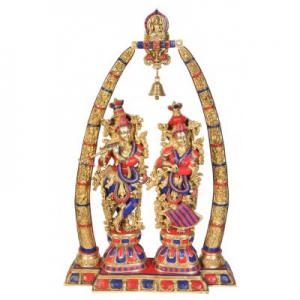 Radha Krishna - Pair of Radha Krishna Murti Idol Statue Decorative Showpiece 