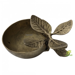Small bowl dining table top showpiece for all purpuse with leaf metal bronze finish