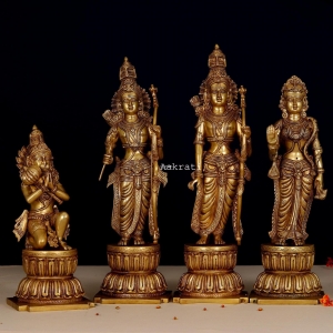 24 INCH Ram Darbar Brass Statue/idol | Indian Brass Art | Brass God Idol | Brass Sculpture | Brass Figurine Large | Home Decor Statue