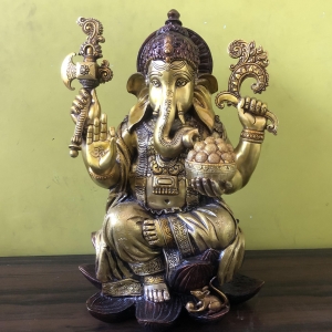 Ganesh big size for home office hotel lobby decor, fine gift art, handmade metal figure, statue