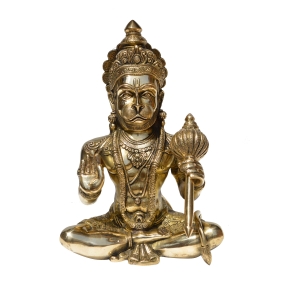 God Lord Flying-Hanuman Statue - Hanuman Mythological Figurine for Home Temple Mandir Decor brass statue