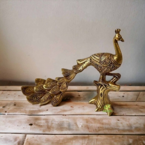 Brass Peacock Sitting Statue |Decorative Statue| |Peacock Figurine| |Home decor| 