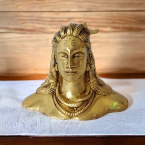 Lord Adi yogi Bust Statue- Hindu God and Destroyer of Evil - for Temple, Home/Office decor, Daily Worship Or Religious Puja Gift Item