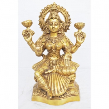 Goddess Lakshmi Brass Metal hand Made Statue