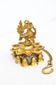 Handmade Brass Metal Lamp Peacock Design